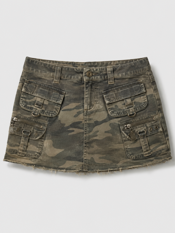 Camo Cargo Mini Skirt
