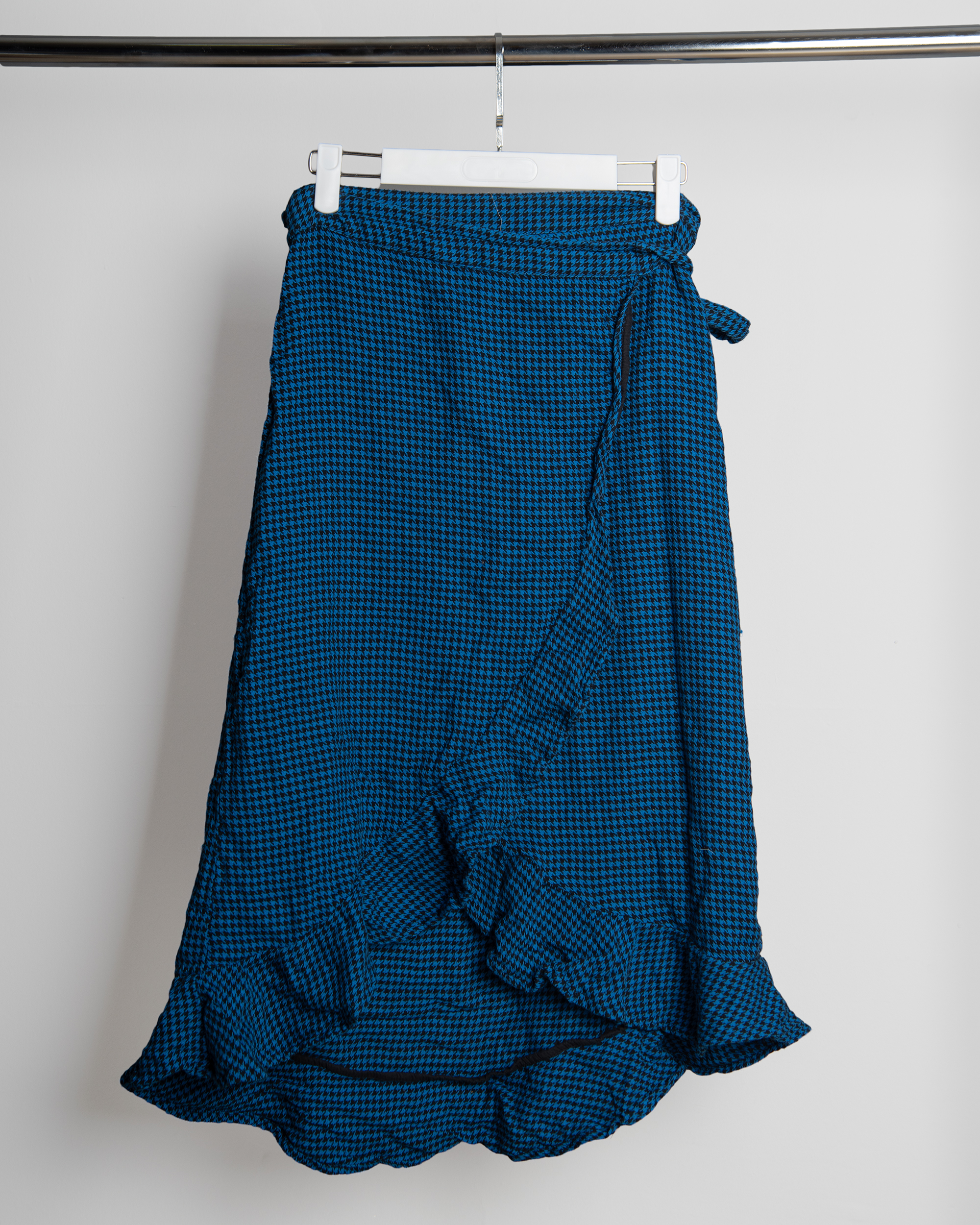 MARIELLA HUSH PIED-DE-POULE WRAP SKIRT