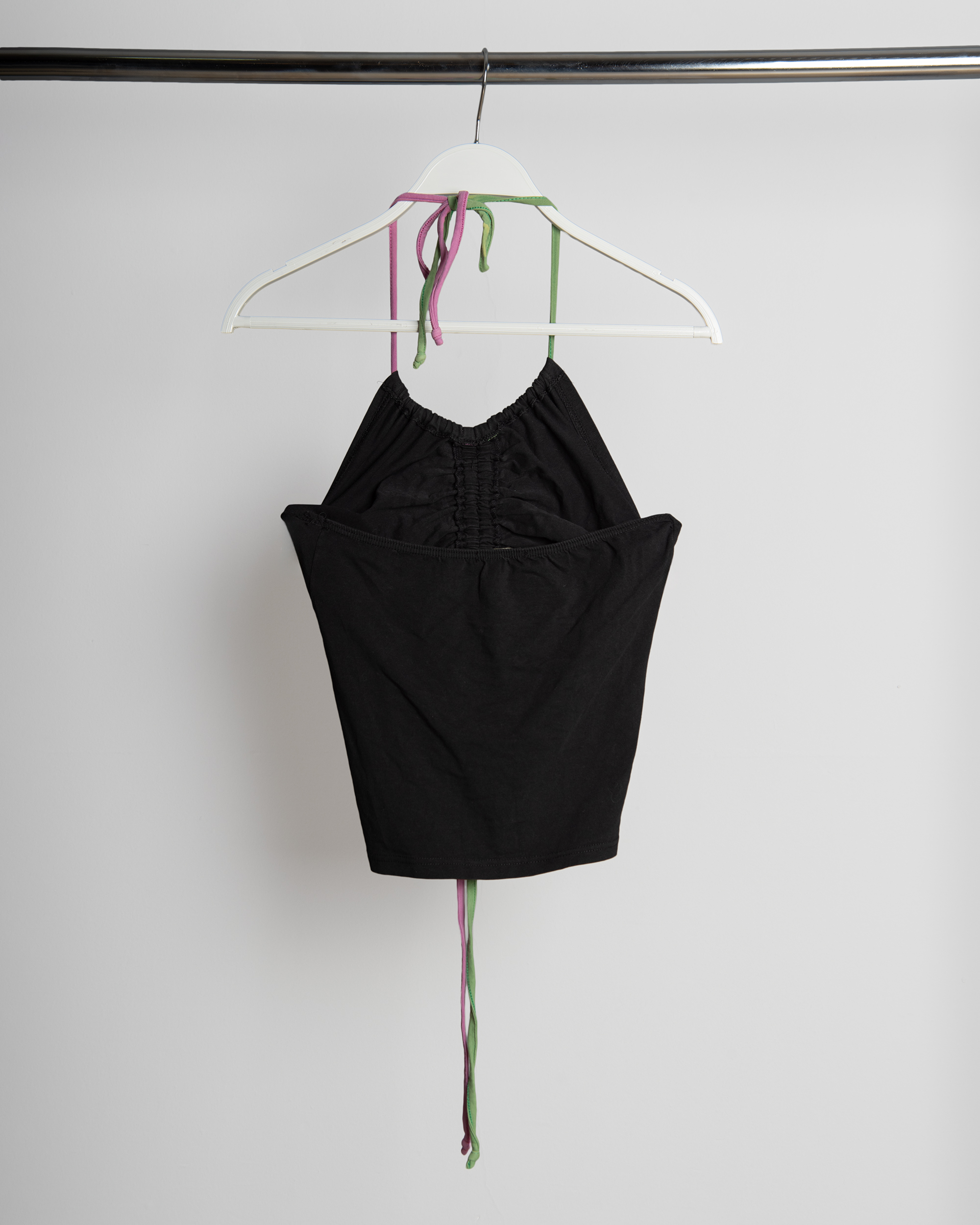 NADIA MISS DENIM RUCHED HALTER TOP - Image 2